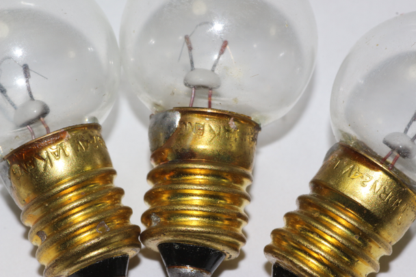 3 x Krypton Miners Lamp E10 Round Bulb, 2.4V, 1A, 2.4W, Emergency Light & Torch