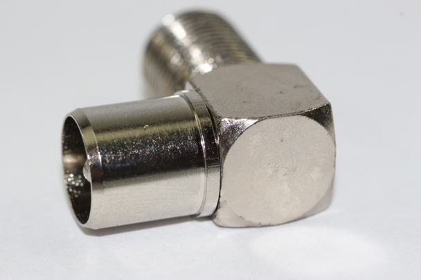 10 x Right Angled F Connector Female Socket to Coax TV Male Aerial Plug Adaptors