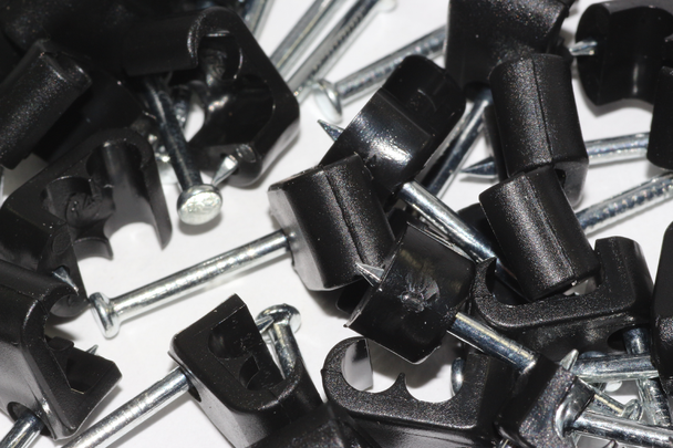 100 x Black Twin Satellite Shotgun Cable Clips, Sky Plus, Sky HD, CB63R, WF65