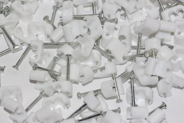 100 x White Twin Satellite Shotgun Cable Clips, Sky Plus, Sky HD, CB63R, WF65