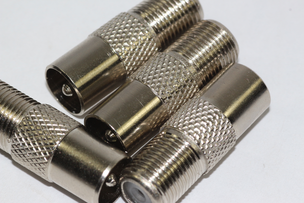 4 x Satellite F Socket to Male Coax Plug Adaptor Converter Connector