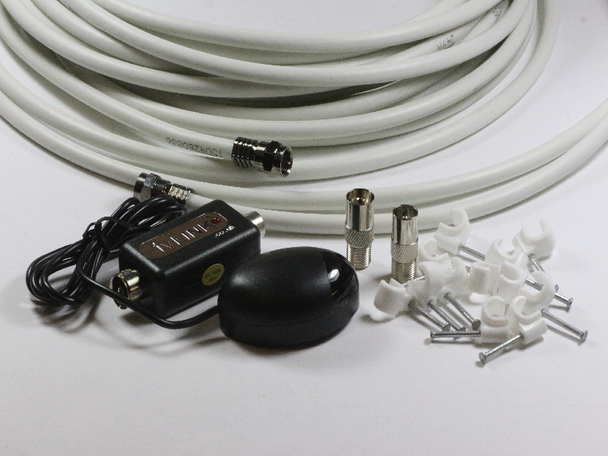 Global TV Link Sky Magic Eye Installation Kit With 10m White Cable & Cable Clips