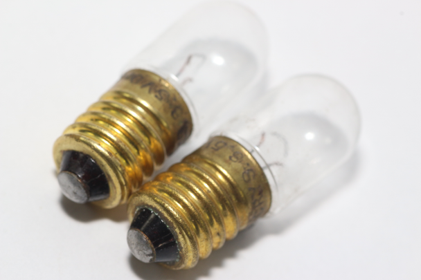 2 x CRYS E10 MES Tubuar 6.5V, 0.3A, 1.95W, Vintage Radio Panel Bulb Lamp