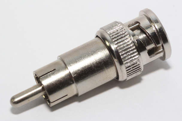 10 x Vision BNC Male Plug to Male RCA Phono Plug Adaptor, Nickel Plated