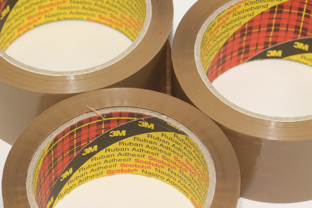 6 Rolls of Parcel Packaging Tape 3 x Buff 3 x Clear 3M Scotch Strong 66m x 48mm