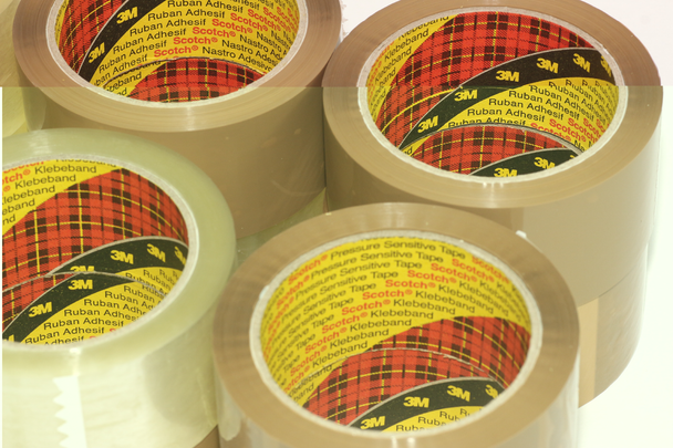 12 Rolls of Parcel Packaging Tape 6 x Buff 6 x Clear 3M Scotch Strong 66m x 48mm