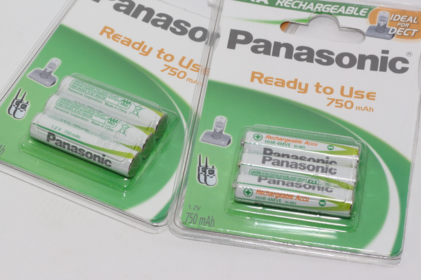 6 x Genuine Panasonic AAA Ni-MH DECT Cordless Telephone Batteries - 750mAh, 1.2V