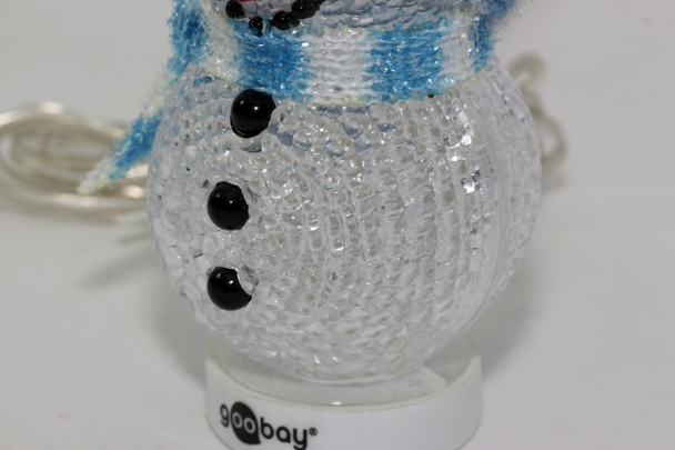 USB LED Christmas Snowman With Blue Hat, Big Red Nose & XMAS Colour Changing