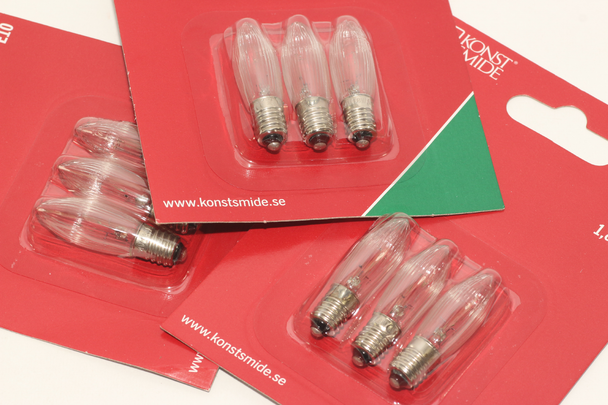 9 Pack Of KonstsmIde 24V, 1.8W, E10, MES Spare Welcome Candle BrIdge Bulbs