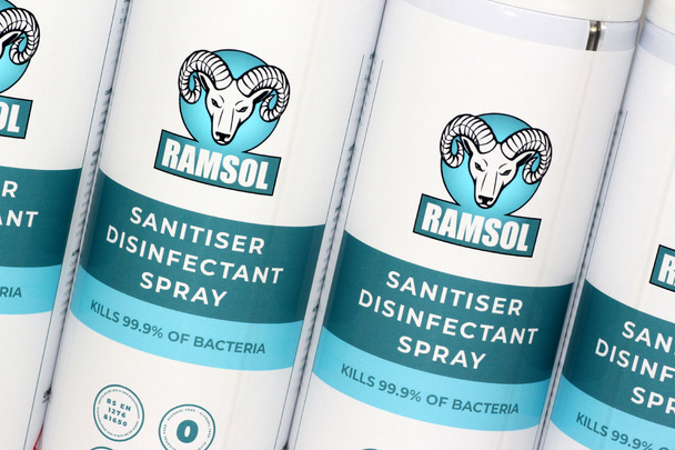 4 x Ramsol 500ml Aerosol Spray Can of Anti Bacterial, Anti Virus Disinfectant