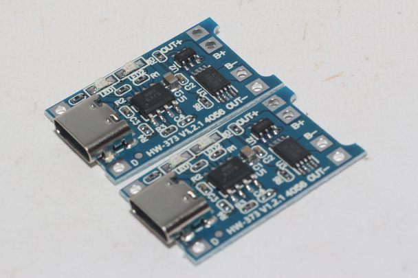 2 x USB-C 18650 Lithium Battery Charger Module 1A Protected PCB Charging Board