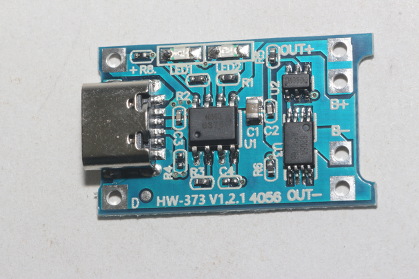 2 x USB-C 18650 Lithium Battery Charger Module 1A Protected PCB Charging Board