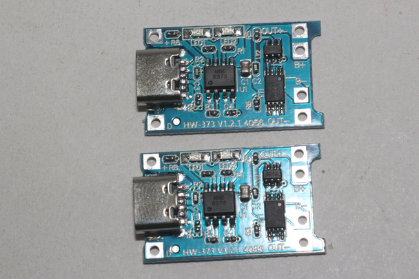 2 x USB-C 18650 Lithium Battery Charger Module 1A Protected PCB Charging Board