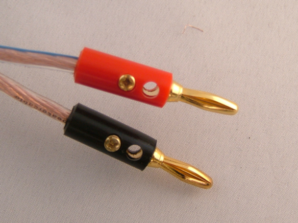 Banana Speaker Plugs 4mm Gold Plated 2 x Red 2 x Black