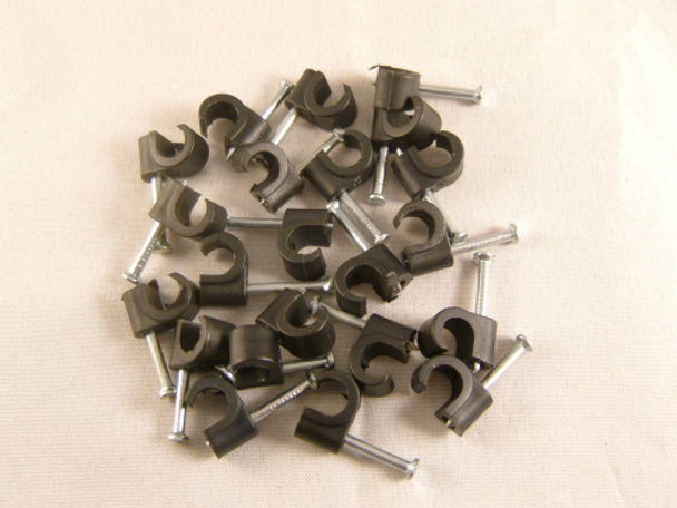 Cable Clips 7mm Satellite And Aerial Coax Black 50 pack