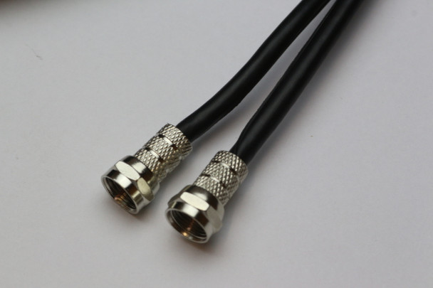 10m Twin Black Satellite Shotgun Coax Cable Extension Kit for Sky Plus, Sky HD, Freesat & 5 Special Masonry Cable Clips