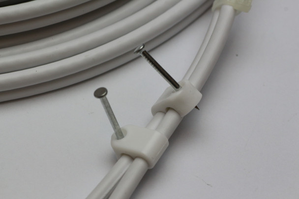 30m Twin White Satellite Shotgun Coax Cable Extension Kit for Sky Plus, Sky HD, Freesat & 30 Special Masonry Cable Clips