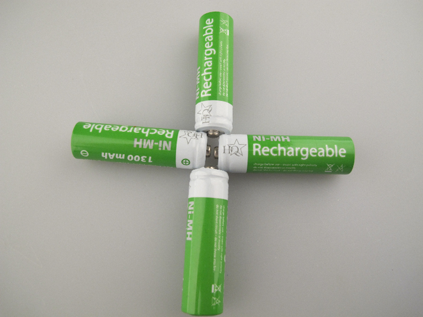 4 x HQ AA Rechargeable NiMh 1300mAh 1.2V Batteries, HR6, LR6, Blister Pack