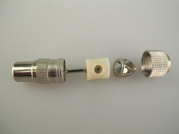 Male Coax / Coaxial Nickel Plated Metal TV Aerial Plug