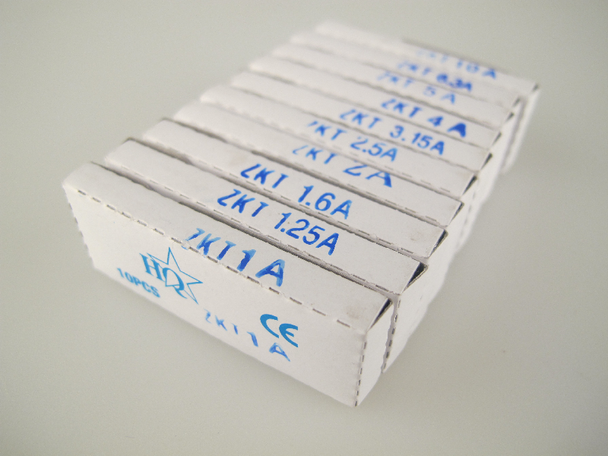 20mm Delay / Antisurge / Slow Blow Fuse Kit, 10 Values, 100 Fuses, T1A - T10A