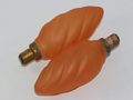 2 x Ascot Orange / Amber 60W SBC Twisted Vintage Candle Bulb Lamp