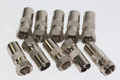 10 x Male F Plug to Coax Coaxial Male Adaptor, Eurovox, D Box, Satellite etc