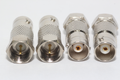 4 x Zink Plated Metal F Male Plug to BNC Female Socket Straight Adaptor