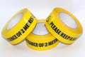 3 x 66m Roll of 2 Metre Social Distancing Self Adhesive Yellow Hazard Floor Tape