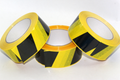 3 x 66m x 48mm Roll of Black Yellow Social Distancing Vinyl Floor Hazard Tape