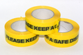 3 x 66m Roll of Keep a Safe Distance Social Distancing Yellow Warning Floor Tape