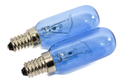 2 x Blue Fridge Freezer Lamp Bulb Screw In Tubular 240V 40W SES E14 81mm x 25mm