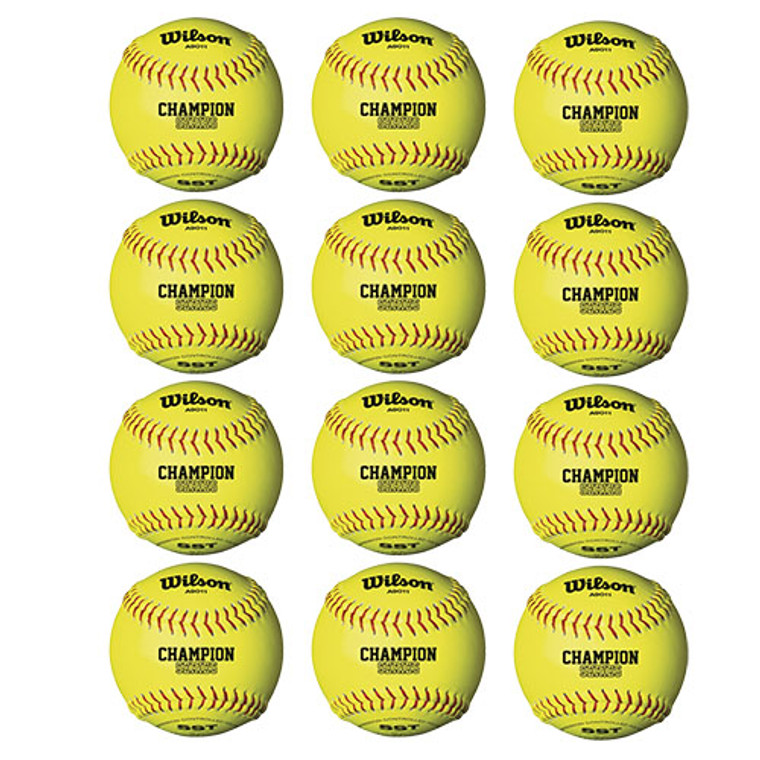 NFHS Leather Polycore Softballs - 12 Pack