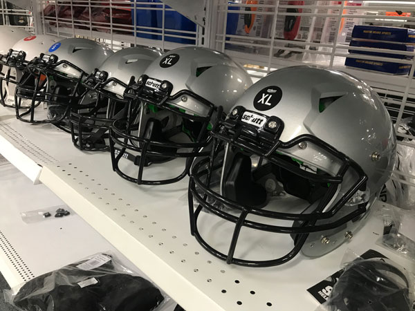 football helmets