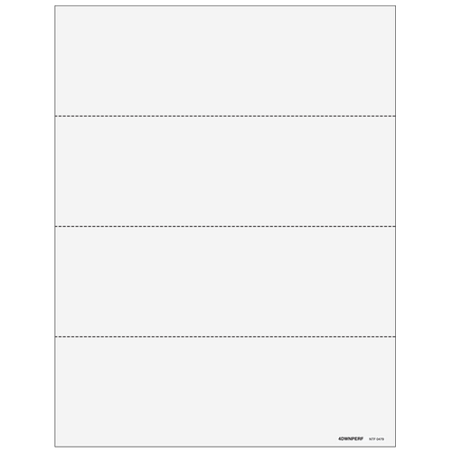 4DWNPERF05 - 4up Blank W-2 Form - Horizontal (with Employee Instructions)