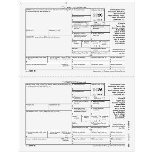 BRREC05 - Form 1099-R Distributions from Pensions, etc. - Copy C Recipient