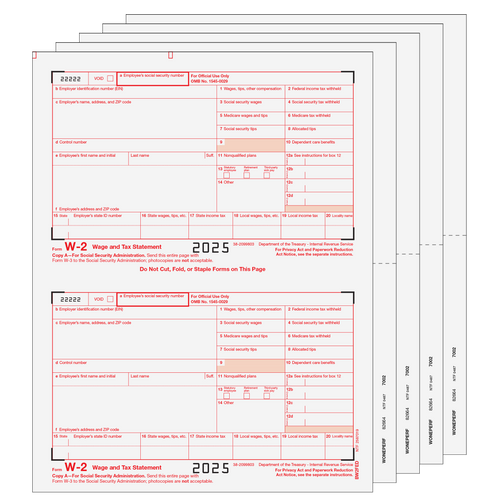 TRADSET805 - Traditional W-2 Form 8-part Set (Blank Copies) TRADSET805 - Traditional W-2 Form 8-part Set (Blank Copies)