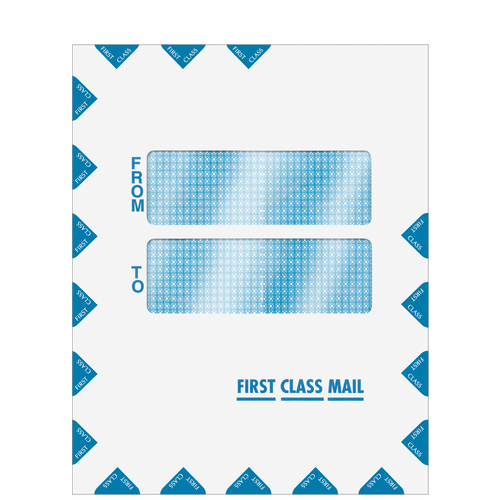 80922 - Double Window First Class Mail Envelope (Peel & Close)