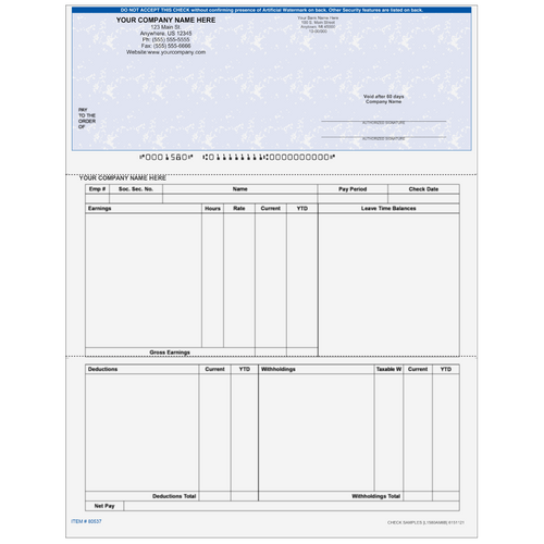 L1580A - Payroll Top Business Check