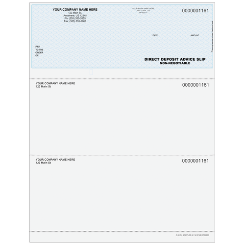 L1161P - Advice of Deposit Top (with Extra Perf)