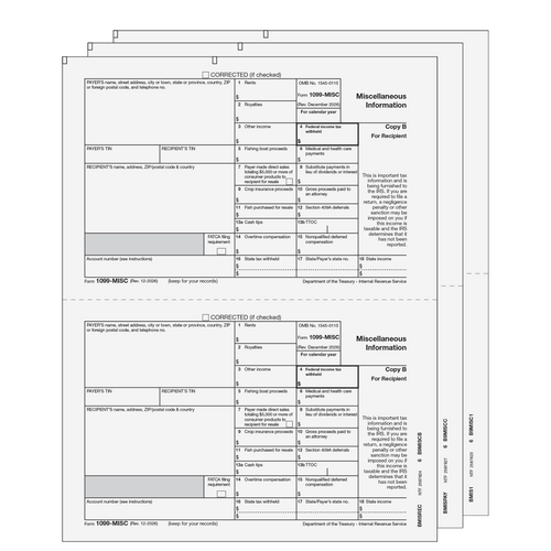 EFMISCS305 - 1099 Miscellaneous Information 3-part E-file Set (Preprinted)