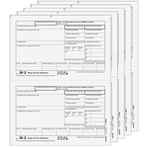 EFW2TRADS505 - Traditional W-2 Form 5-part E-file Set (Preprinted)