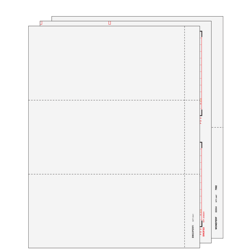 3UPSET6I05 - 3up Blank W-2 Form 6-part Set (with Instructions)