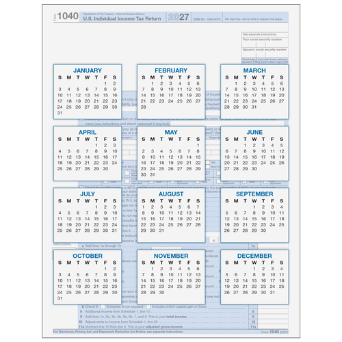 CALEN3814 - 1040 Laser Calendar