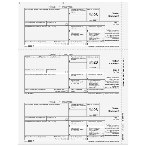 B98TPAY05 - Form 1098-T Tuition Statement - Copy C Filer