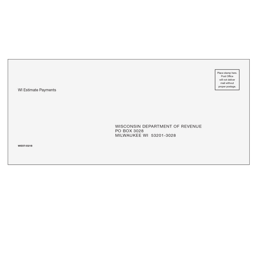 WIEST10 - Wisconsin Estimate & E-file Envelope