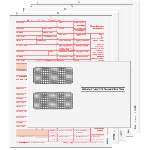 MISCS5E - 1099-MISC Miscellaneous Information - 5-part Kit (with Self Seal Envelopes)