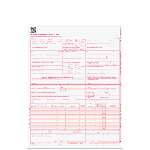 Ub Form Ub 04 Claim Forms ComplyRight UB-04 Hospital Claim Form | Laser Job ...