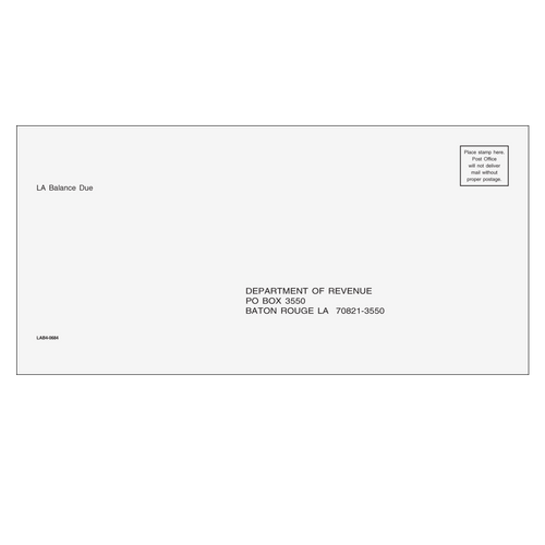 LAB410 - Louisiana Balance Due & E-File Envelope