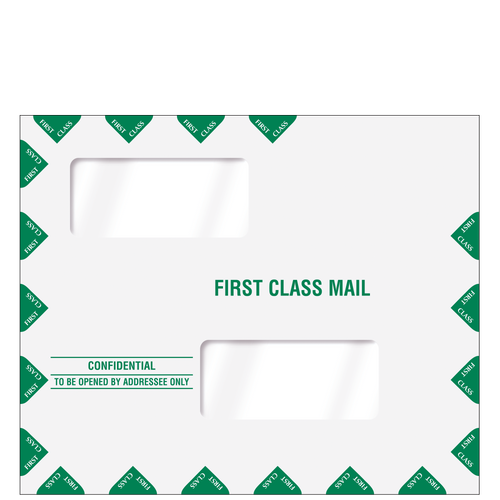 80343PS - Double Window First Class Mailing Envelope (Peel & Close)
