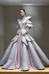 Structured Shoulder A-Line Gown